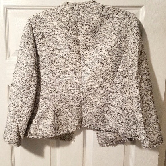 Anne Klein Preppy 90s stylw White Boucle 3/4 Sleeve Suit Jacket - Picture 6 of 6